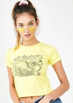 O Mighty Dragon Graphic Baby Tee Tops