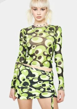 O Mighty Green Bobble Mini Skirt