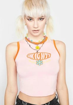 O Mighty Tops Pink I'm Okay I'm Alive Baby Tank