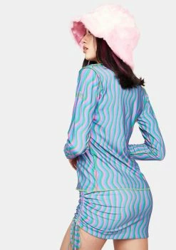 O Mighty Tops Blue Squiggly Shirt