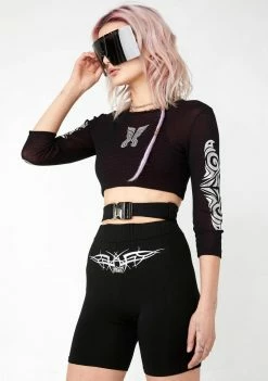 O Mighty Tribal Embroidered Biker Shorts