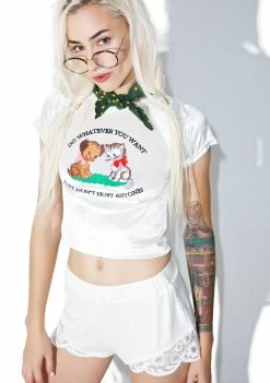 O Mighty Do Whatever You Want Velvet Crop Tee