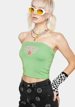 O Mighty Tops Green I'm Okay I'm Alive Tube Top
