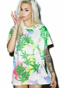 O Mighty Stoner Kitty Big Ass Tee