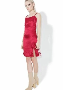 O Mighty Maroon Silk Kitten Dress Dresses