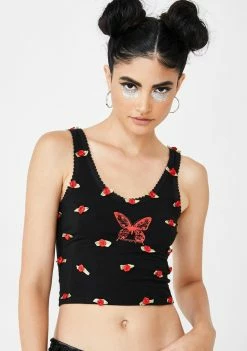 O Mighty Butterfly Flowerbud Tank Top Tops
