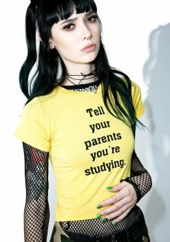 O Mighty Study Buddy Crop Tee Tops
