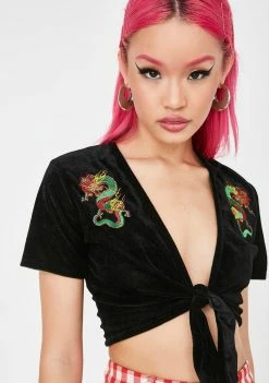O Mighty Tops OG Dragon Velvet Top