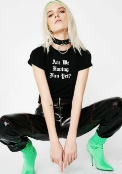 O Mighty Are We Having Fun Yet Crop Top Tops