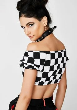 O Mighty Mami Bardot Crop Top