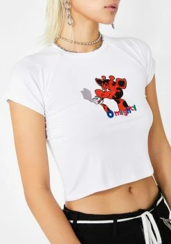 O Mighty Stoner Geoffrey Crop Tee Tops