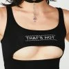 O Mighty Tops Dark That's Hot Cutout Tank