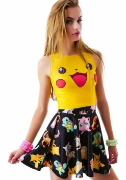 O Mighty Bottoms Gotta Catch 'Em All Skater Skirt