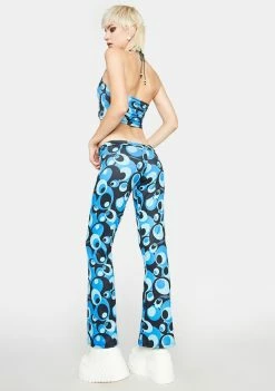 O Mighty Bottoms Blue Bobble Flare Pants