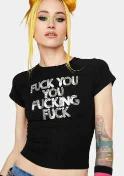 O Mighty FU Sequin Crop Top