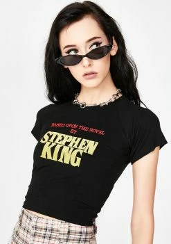 O Mighty Stephen King Crop Tee Tops
