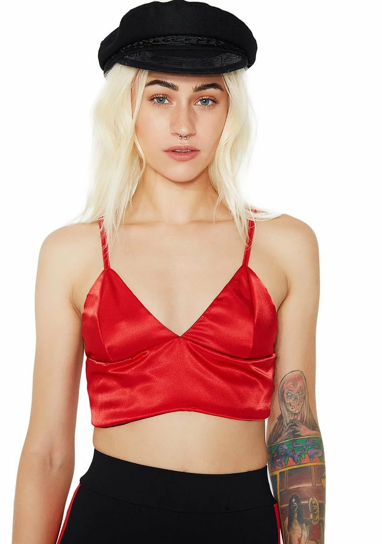 Discount 𧨠O Mighty Hot Red Silk Kitten Bralette Tops π₯ 3 O Mighty Hot Red Silk Kitten Bralette Tops
