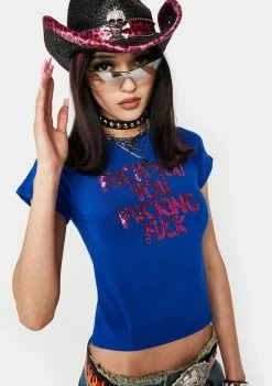 O Mighty FU Sequin Baby Tee