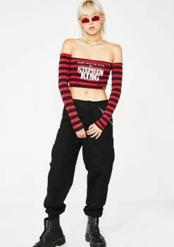 O Mighty Stephen King Off The Shoulder Top Tops