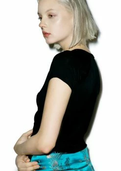 O Mighty Tops My Pussy My Choice Embroidery Crop Tee