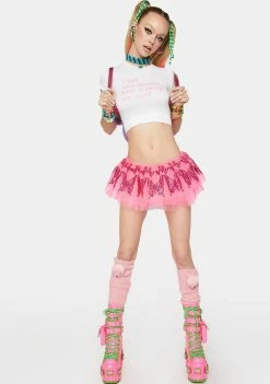 O Mighty Fairy On Acid Crop Tee Tops