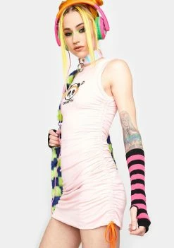 O Mighty Dresses Panda Logo Drawstring Mini Dress