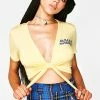 O Mighty Jamaica Knot Tie Crop Top Tops