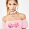 O Mighty Heartbreaker Bardot Crop Top