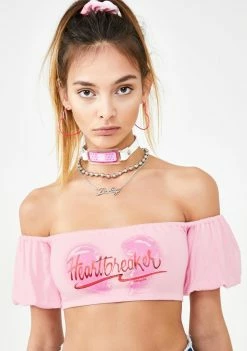 O Mighty Heartbreaker Bardot Crop Top