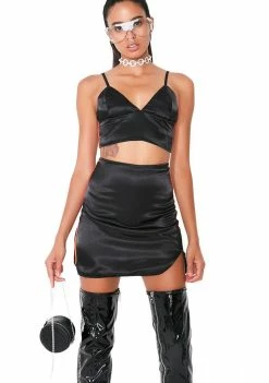 O Mighty Bottoms Midnight Silk Kitten Skirt