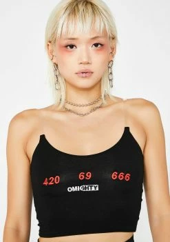 O Mighty 420 69 666 Crop Tank Tops