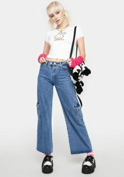 O Mighty Crop Tee Bunny Logo Ringer Tee