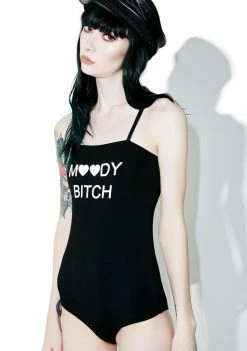 O Mighty Moody Bitch Bodysuit Tops