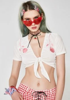 O Mighty Tops Rose Tits Velvet Top