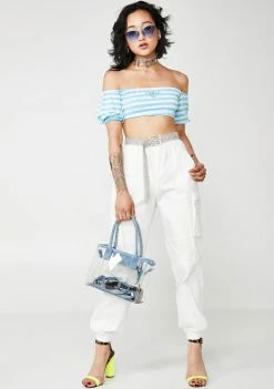 O Mighty Tops Flower Power Bardot Off Shoulder Top