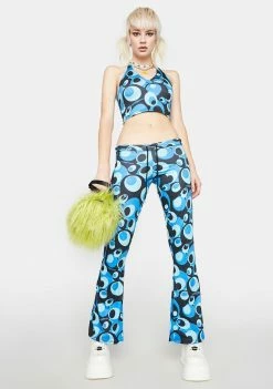 O Mighty Bottoms Blue Bobble Flare Pants