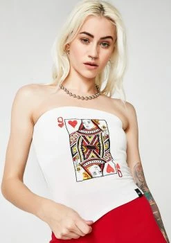 O Mighty Queen Of Hearts Boob Tube Tops