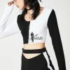 O Mighty Tops Opposites Attract Long Sleeve Crop Top