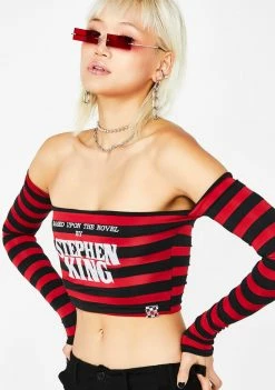 O Mighty Stephen King Off The Shoulder Top Tops
