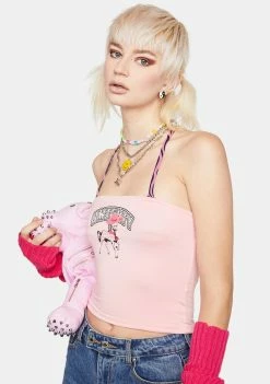 O Mighty Tops Pink Pony Tube Top