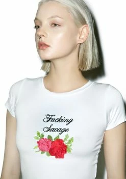 O Mighty Fucking Savage Crop Tee