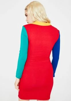 O Mighty Dresses ABC Turtleneck Colorblock Dress