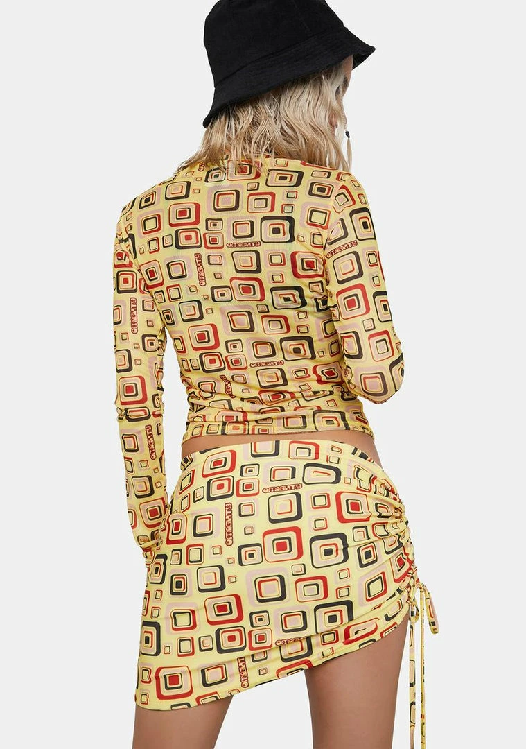 Buy โจ O Mighty Yellow Cubby Ruched Mini ๐ Skirt โจ 6 O Mighty Yellow Cubby Ruched Mini Skirt