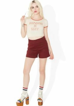 O Mighty Reading Is Sexy Ringer Tee Tops