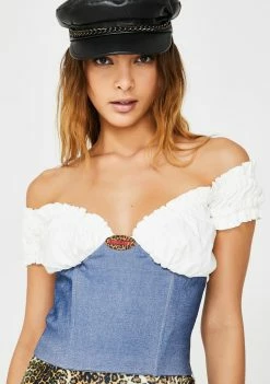 O Mighty Tops White Rose Top