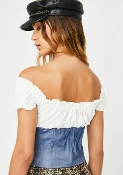 O Mighty Tops White Rose Top