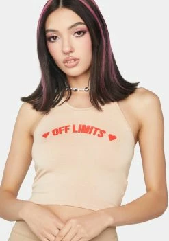 O Mighty Off Limits Halter Top Crop Halter Top