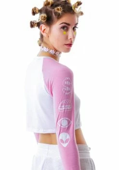 O Mighty Up Yo Sleeves Raglan Crop Top