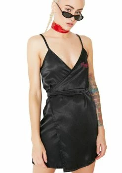 O Mighty Dresses Moody Bitch Silk Wrap Dress