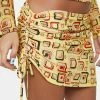 O Mighty Yellow Cubby Ruched Mini Skirt